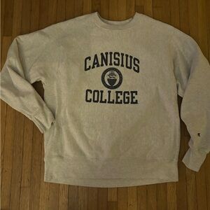 🔥 Vintage Reverse Weave Champion Gray Canisius College Crewneck Large Rare 🔥